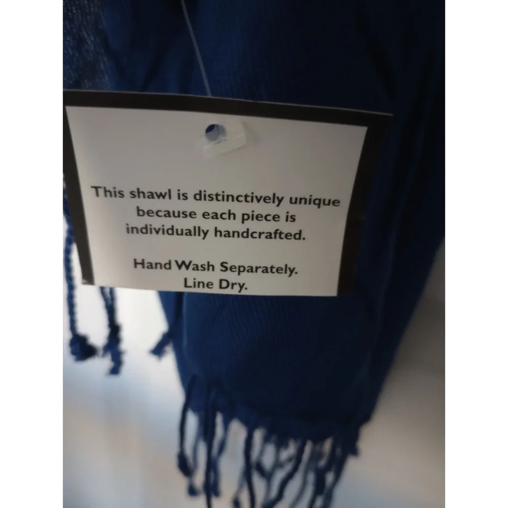 Handcrafted Rayon Shawl Wrap Scarf‎ Blue 28